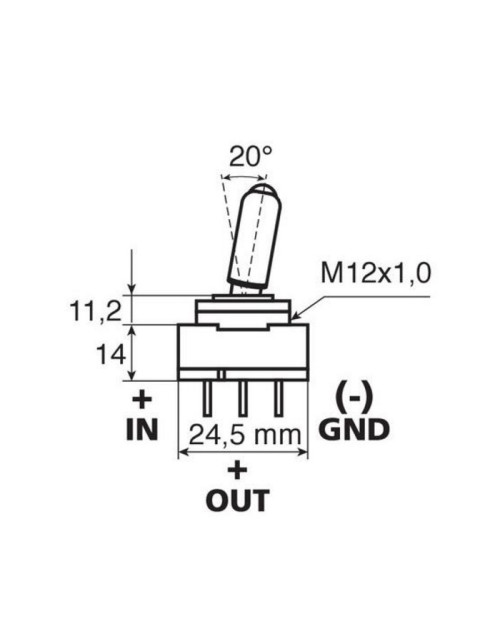 Lampa Interruttore A Leva 12/24V 20A Con LED Rosso - Per Veicoli E Applicazioni Marine - Foto 5