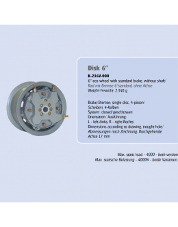 WHEEL 6'' WITH BRAKE 4 PISTON SINGLE DISC – ECO 